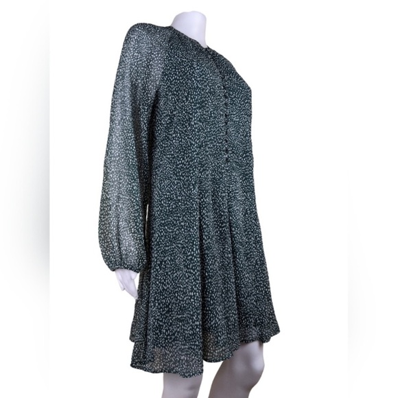 Joie L Arctic Animal Spot Polka Dot Midi Long Balloon Sleeve Summer Sheer Dress - Picture 5 of 13